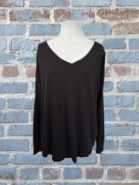 Terra & Sky Ladies Top Black Lightweight Size 14